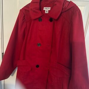 Celebrity Pink Vibrant Red Pea Coat plus size